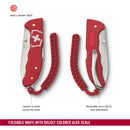 Victorinox Swiss Army Knife, Evoke Alox,  Folding, Large (136 mm) Silver Blade, Drop-Point Matte, Red Handle Pocket Knife