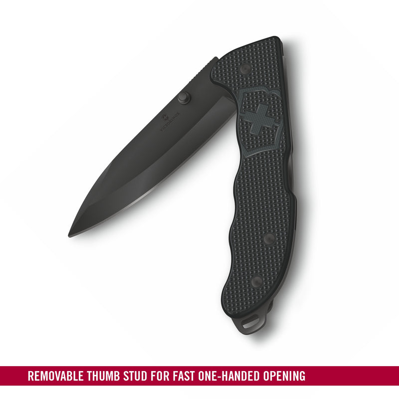 Victorinox Swiss Army Knife, Evoke Alox,  Folding, Large (136 mm) Black Drop-Point Blade, Black Handle, Pocket Knife