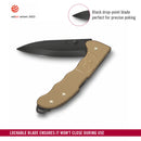 Victorinox Swiss Army Knife, Evoke Alox, Folding, Large (136 mm) Black Drop-Point Blade, Brown Handle | Pocket Knife