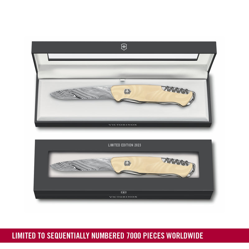 Victorinox Swiss Army Knife Ranger 55 Damast Limited Edition, Large (130 mm) 10 Functions, White
