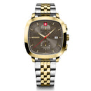 Wenger Vintage Classic Chrono Swiss-Made Men's Chronograph Wrist Watch Squircle Case, Quartz, Black Dial, 40mm
