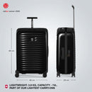 Victorinox Swiss Designed Airox Medium Hardside Luggage, 74 litres, Black, Check-in Trolley bag