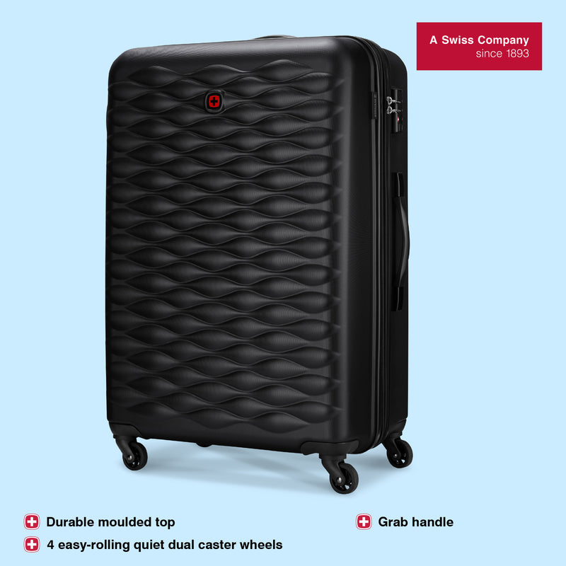 Wenger In-Flight Large Hardside Check-In Suitcase, 96 Litres, Black, Swiss Designed