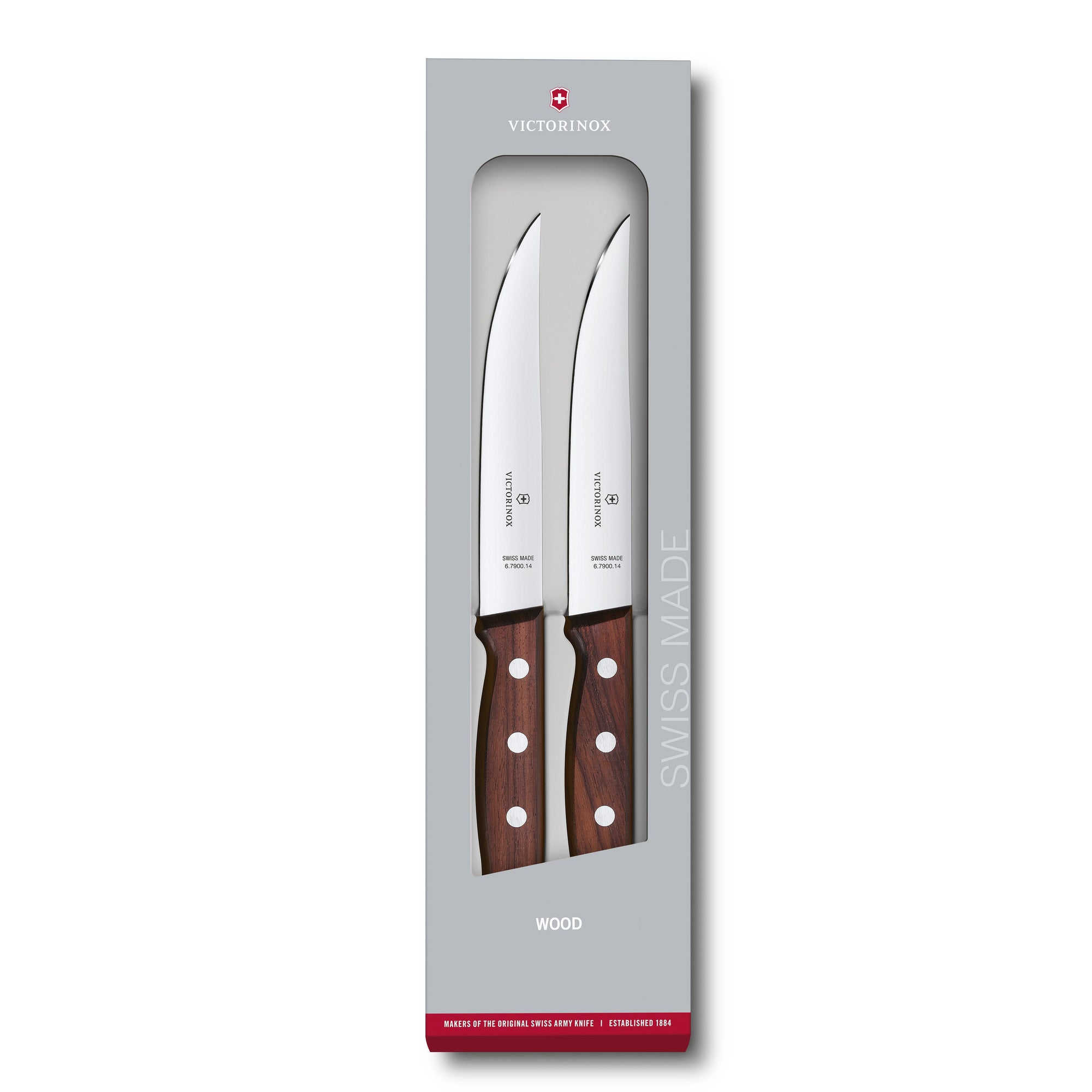 Victorinox Wood Steak Knife Set 2pcs Modified Pine