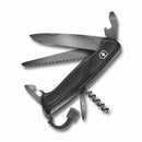 Victorinox Swiss Army Knife, Ranger 55 Grip Onyx, Large (130 mm), Black | Outdoor Multitool Pocket Knife