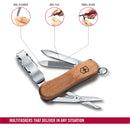 Victorinox Swiss Army Knife - NailClip Wood 580 - 6 Functions 65 mm Brown