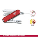 Victorinox Swiss Army Knife - Swiss Classic - 7 Functions, DO-IT-YOURSELF Champion, Multitool and Survival Gadget - Red, 58 mm