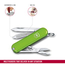 Victorinox Swiss Army Knife - SWISS CLASSICS - 7 Function, Multitool with a Pair of Scissors - Smashed Avocado, 58 mm