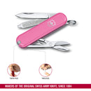 Victorinox Swiss Army Knife -SWISS CLASSICS - 7 Function, Multitool with a Pair of Scissors - Cherry Blossom, 58 mm