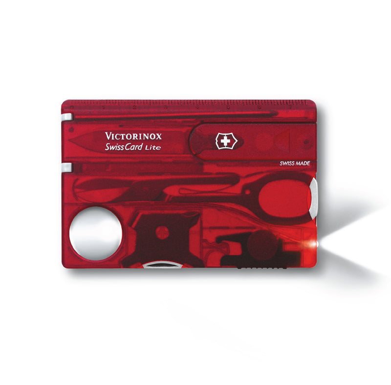 Victorinox SwissCard Classic - 13 Functions LED 82 mm Red