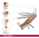 Victorinox Ranger Wood 55 Swiss Army Knife 10 Functions 130 mm Brown