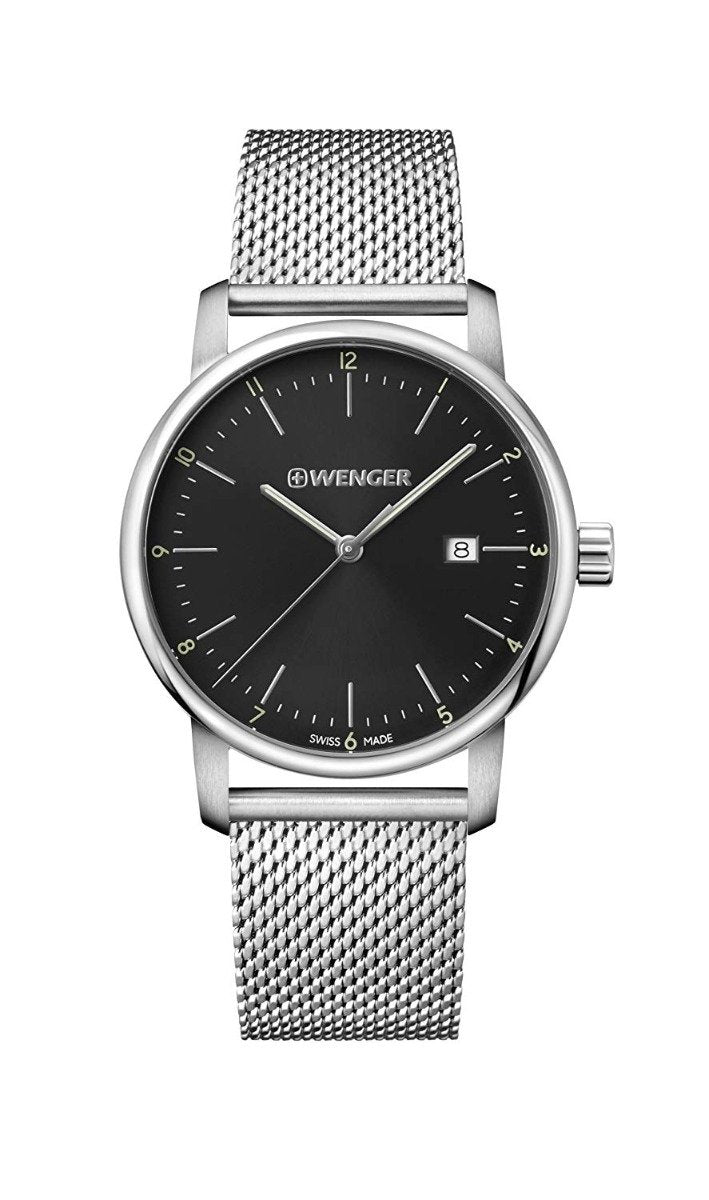 WENGER Urban Classic Analog Black Dial Unisex's Watch- Silver