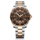 Victorinox Swiss Made Maverick , 43mm, Brown Dial, Stainless Steel Bicolour Men's Watch