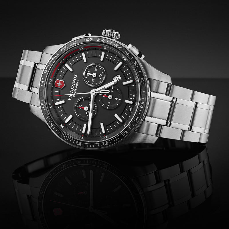 Victorinox Swiss Made Alliance Sport Chronograph Analog Black Dial 44 mm Men's Watch
