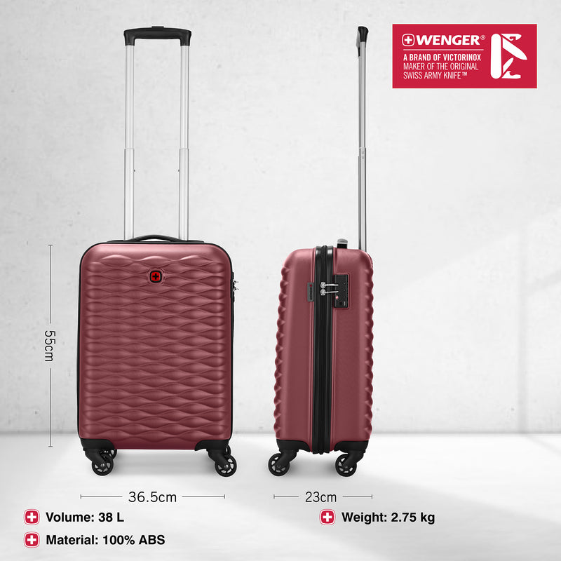 Wenger In-Flight Carry-on Hardside Suitcase, 38 Litres, Red, Swiss designed-blend of style & function
