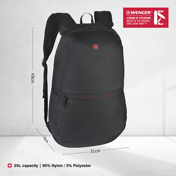 Wenger Packable Backpack in 25L Black