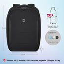 Victorinox, Crosslight Travel Backpack, With 15.6 Inch Laptop Pocket, 20 litres, Black