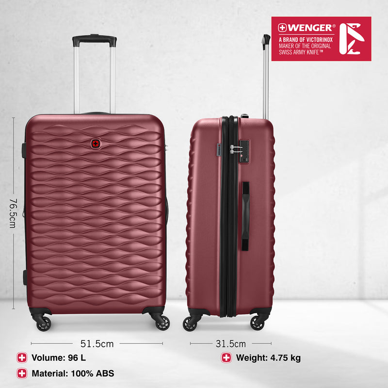 Wenger In-Flight Large Hardside Suitcase, 96 Litres, Red, Swiss designed-blend of style & function