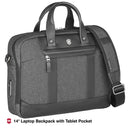 Victorinox Swiss Designed Architecture Urban 2.0  14" Laptop Briefcase, 16 Litres, Melange Grey