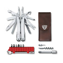Swiss Tool Spirit X Plus ratchet with leather pouch 37 Functions 105 mm Silver