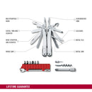 Swiss Tool Spirit X Plus ratchet with leather pouch 37 Functions 105 mm Silver