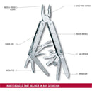 Victorinox SwissTool X 26 in 1 Stainless Steel Professional Multipurpose Tool in a leather pouch 115 mm Grey