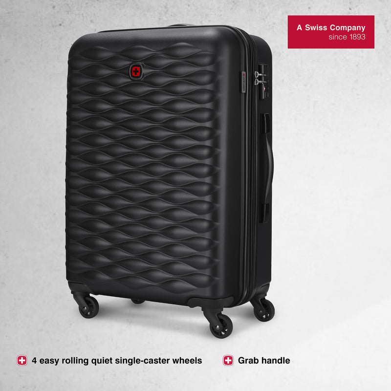 Wenger In-Flight Medium Hardside Suitcase, 64 Litres, Black, Swiss designed-blend of style & function