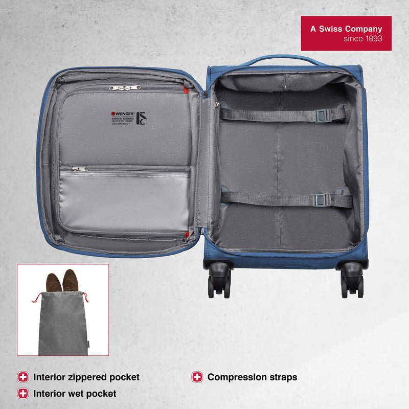 Wenger, Castic Carry-On Softside Case, Blue, 36 Litres, Swiss designed