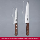Victorinox Rosewood Carving & Kitchen Knife Set of 2, Stainless Steel,Wooden, 15 & 22 cm,Swiss Made
