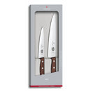 Victorinox Rosewood Carving & Kitchen Knife Set of 2, Stainless Steel,Wooden, 15 & 22 cm,Swiss Made