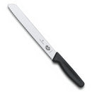 Victorinox Stainless Steel Bread & Pastry Knife for Cake, Butter & Bread, Black, 21 cm, Swiss Made