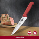 Victorinox Swiss Classic Stainless Steel Carving Knife, Straight Blade Knife, Red, 19 cm, Swiss Made