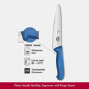 Victorinox Swiss Classic Carving Knife, Stainless Steel Vegetable & Fruit Cutting Straight Blade Knife, Blue, 19 cm, Swiss Made