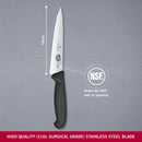 Victorinox Fibrox Stainless Steel Stamped Carving Knife, Straight Edge & Pointed Tip, 15 cm, Black