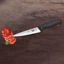 Victorinox Fibrox Stainless Steel Stamped Carving Knife, Straight Edge & Pointed Tip, 15 cm, Black