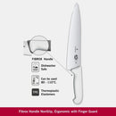 Victorinox Swiss Fibrox Stainless Steel Carving Knife, Straight Blade, White, 25 cm, Swiss Made