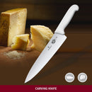 Victorinox Swiss Fibrox Stainless Steel Carving Knife, Straight Blade, White, 25 cm, Swiss Made