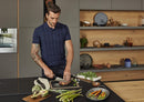Victorinox Swiss Fibrox Carving Knife, Stainless Steel Vegetable & Fruit Cutting Wavy Blade Knife, Black, 19 cm, Swiss Made