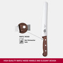 Victorinox, Bread & Pastry Knife for Dining and Vegetable Chopping, Wavy Edge, 22 cm, Maple Wood, Swiss Made