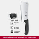 Victorinox Fibrox Handle Stainless Steel Kitchen Cleaver,Straight Edge, 18 cm, Black, Swiss Made