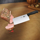 Victorinox Fibrox Handle Stainless Steel Kitchen Cleaver,Straight Edge, 18 cm, Black, Swiss Made
