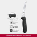 Victorinox Fibrox Stainless Steel Boning Knife, Fish & Meat Knife, Non-Slip Grip Handle,Black,15cm