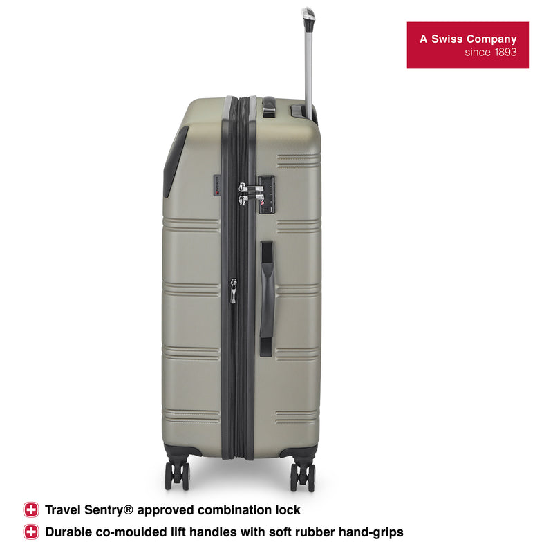 Wenger Static-Pro Large Hardside Suitcase, 106 Litres, Champagne, Swiss designed-blend of style & function