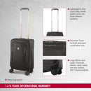 Victorinox Werks Traveler 6.0 Softside Frequent Flyer Expandable Travel Trolley Suitcase Black