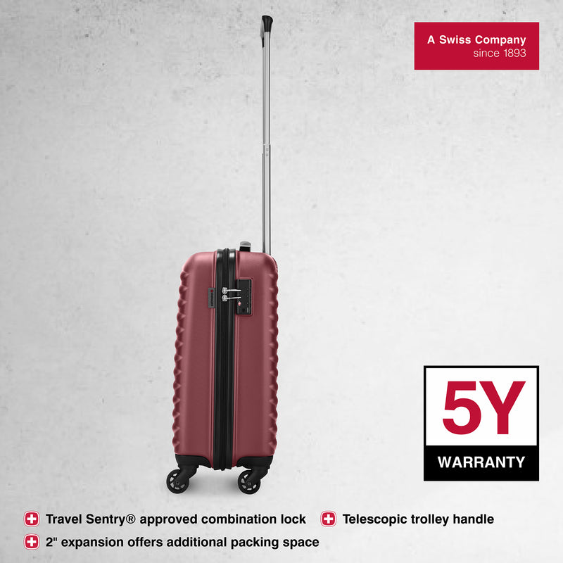 Wenger In-Flight Carry-on Hardside Suitcase, 38 Litres, Red, Swiss designed-blend of style & function