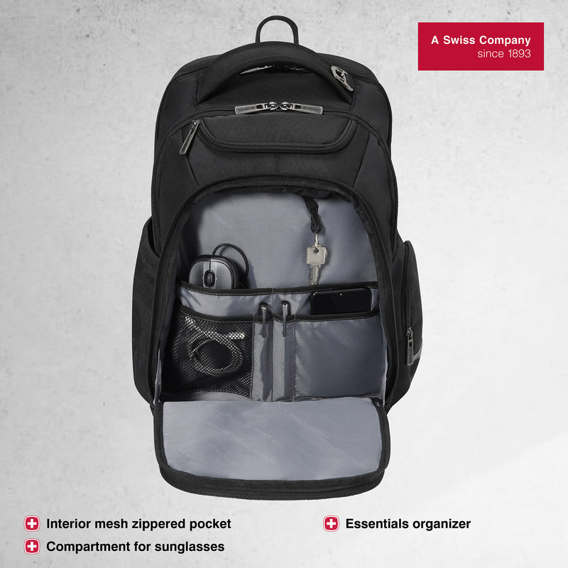 Wenger  17.5" ScanSmart Laptop Backpack, 30 Litres, Black, Swiss Designed-blend of style & function