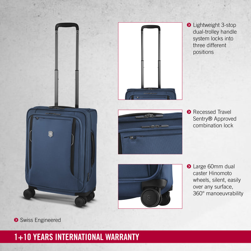Victorinox Werks Traveler 6.0 Softside Global Carry-On Travel Trolley Suitcase Blue