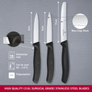 Victorinox Swiss Made Stainless Steel Swiss Classic Kitchen Knife (Set of 3) Serrated and Straight Edge Knives,   Black