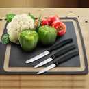 Victorinox Swiss Made Stainless Steel Swiss Classic Kitchen Knife (Set of 3) Serrated and Straight Edge Knives,   Black