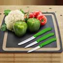 Victorinox Swiss Made Stainless Steel Swiss Classic Kitchen Knife (Set of 3) Serrated and Straight Edge Knives, Green